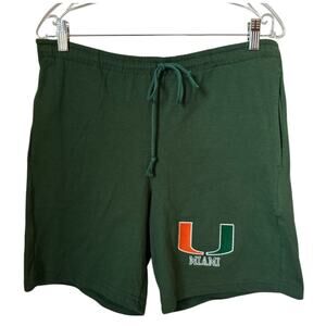 Vintage Champion University Of Miami Athletic Shorts Green cotton size medium